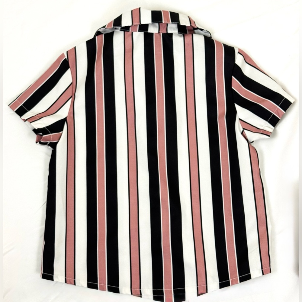 Black And Pink Stripes Matching Set-Boy 4T - Picture 2 of 3